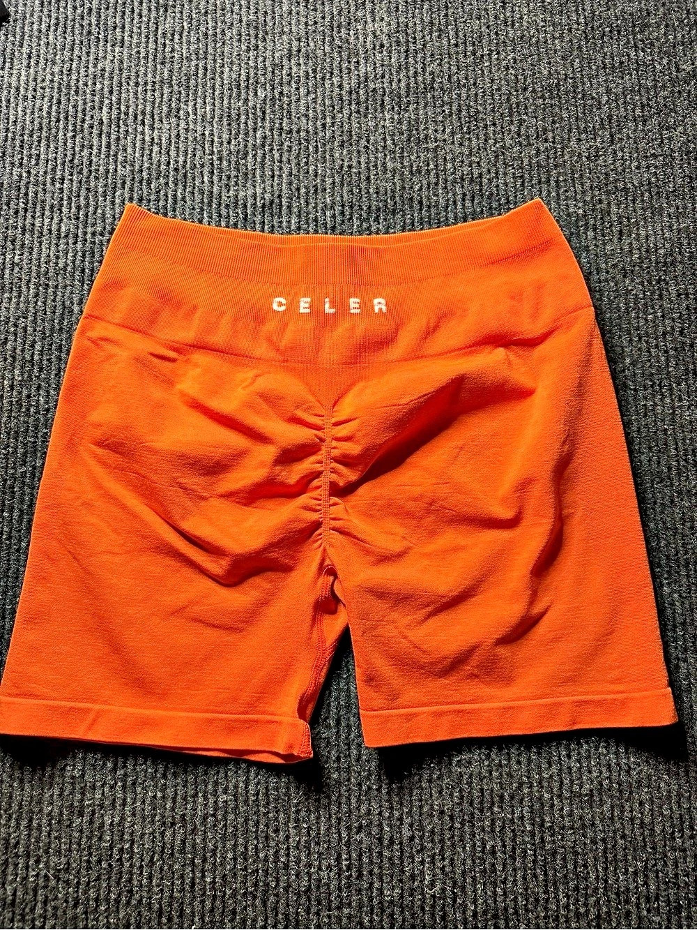 CELER Chemistry Seamless Scrunch Butt Biker Shorts Sunrise Orange Women’s L